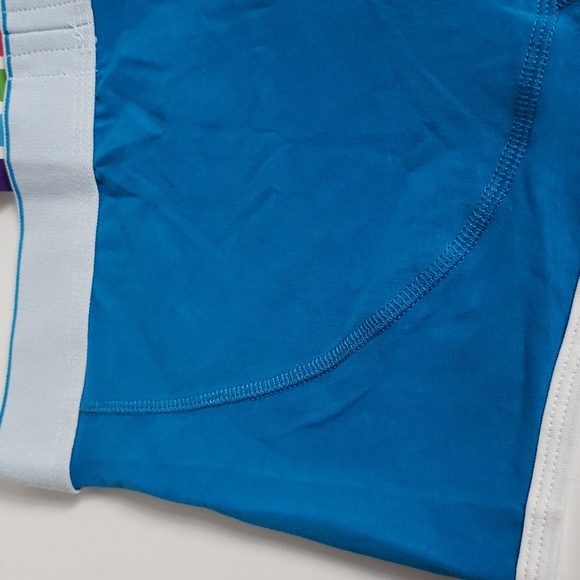 DIESEL BOXER BRIEFS, TURQUOISE COLOR WITH FUN MESSAGES ON THE FRONT & BACK, Med. - Picture 7 of 8